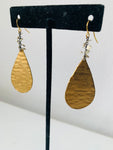 Hammered Tear Drop Pierced Earrings