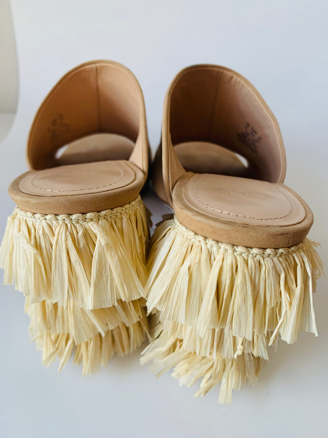 Pour la Victoire Suede Peep Toe Fringe Heels Size 8