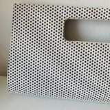 Vegan White and Black Polka Dot Clutch/Handbag