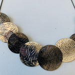 Erica Lyons Pewter And Silver-tone Textured  Disk Necklace