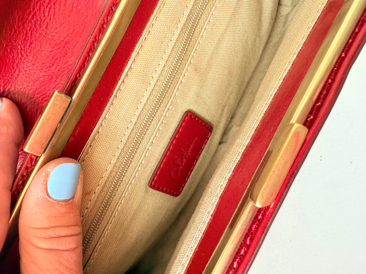 Cole Haan Vintage Red Patent Leather Clutch