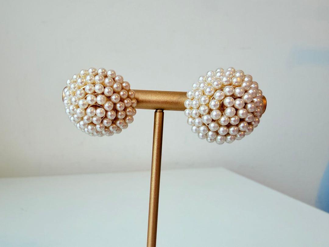 Pearl Circular Pierced Earrings