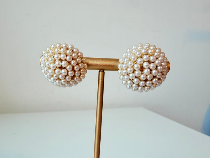 Pearl Circular Pierced Earrings
