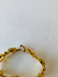 Yellow Rhinestone Bracelet in Gold Tone