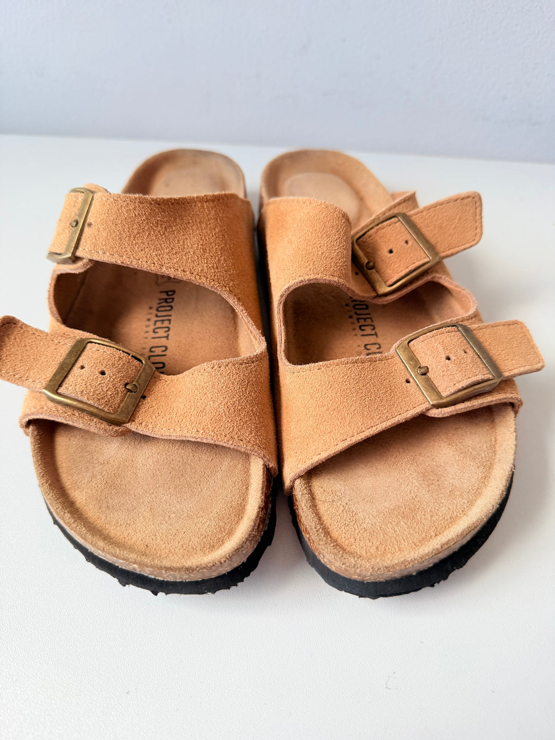 Project Cloud Venita In Chestnut Leather Womens Flat Sandals Size 6.5