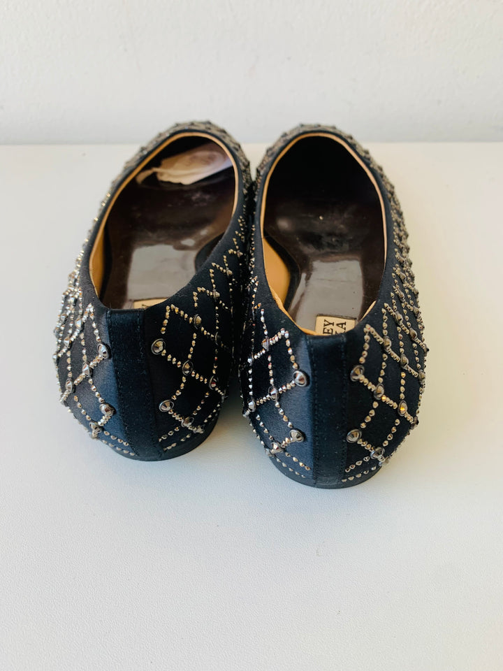 Badgley Mischka Black and Gold Ballet Flats Size 10