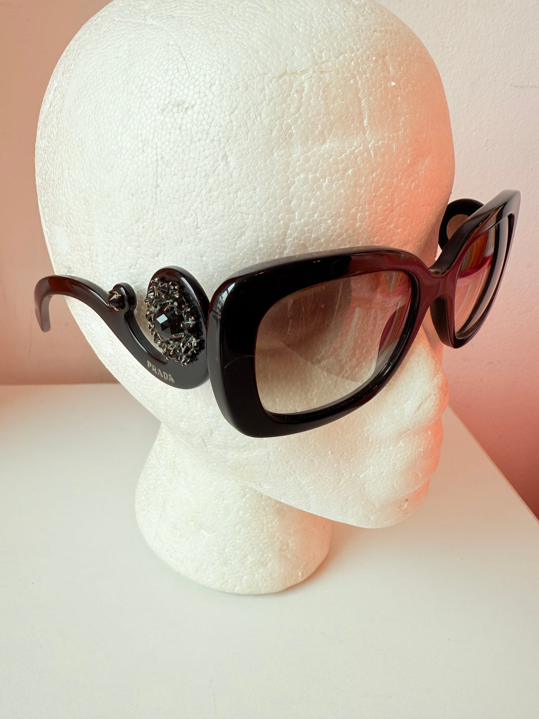 Prada Absolute Baroque Crystal Embellished Square Sunglasses