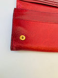 Prada Vitello Daino Leather Continental Red Wallet