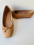 Nordstrom Tan Leather Quilted Ballet Flats Size 7.5W