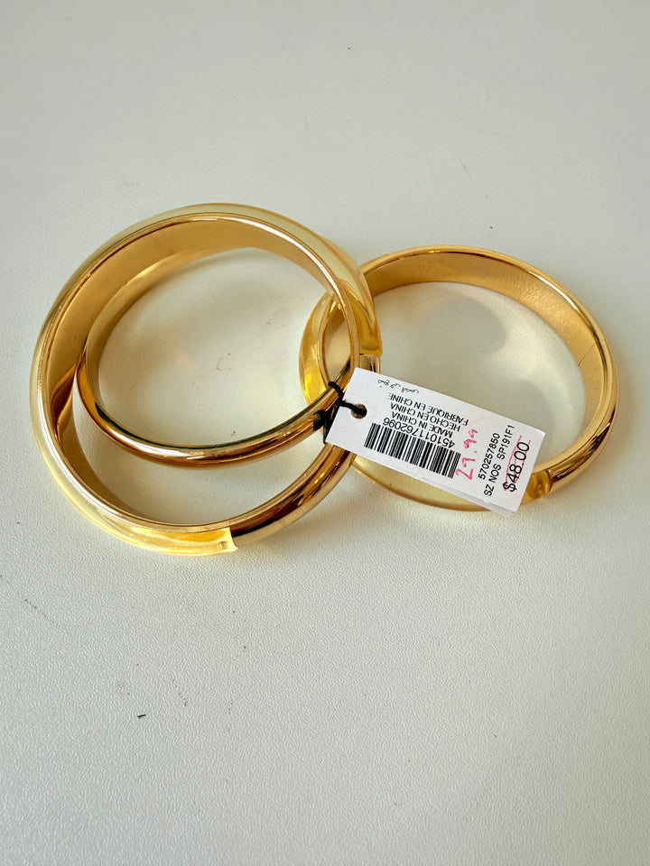 White House Black Market Set Of 3 Gold Tone Bangles NWT