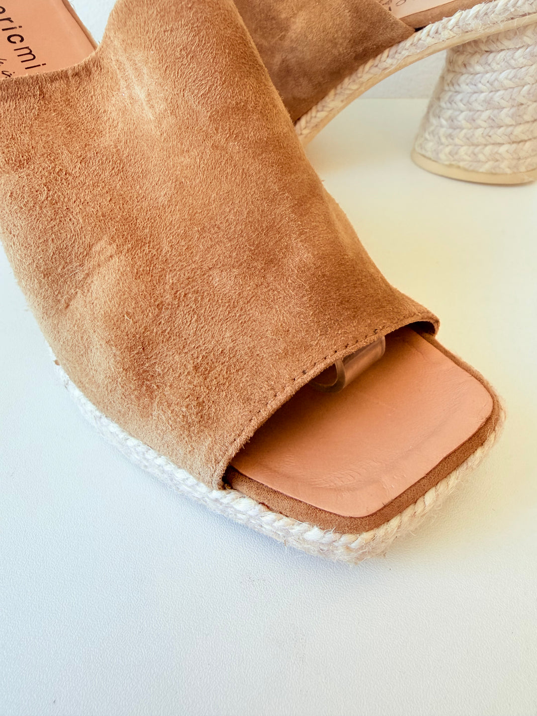 Eric Michael Brown Suede Jute Mules Size 38