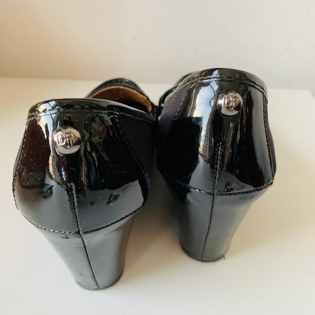 Donald Pliner Black Patent Wedges Size 7.5