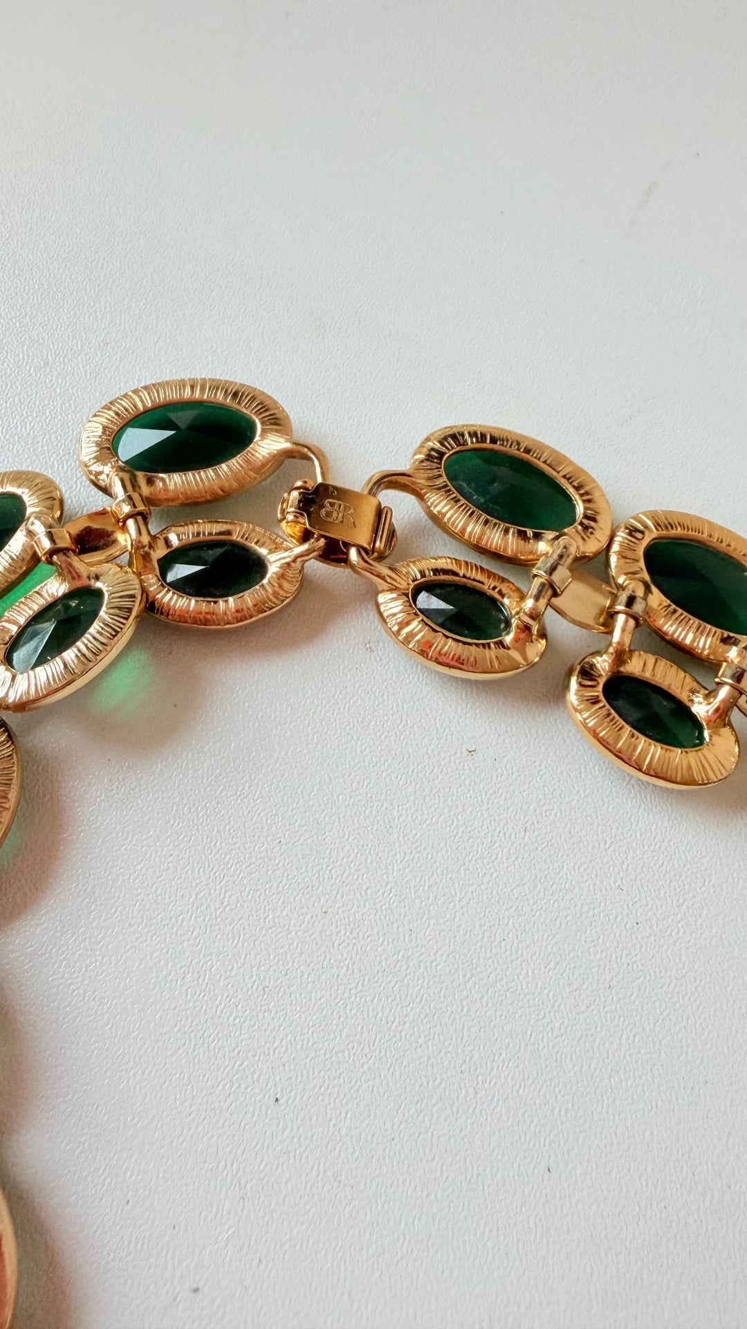 Banana Republic Vintage Double Strand Collar Oval Cobachon Green Statement Necklace