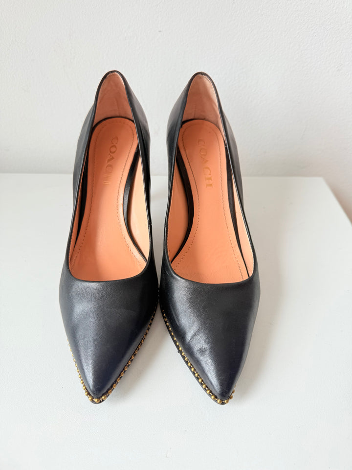 Coach Waverly Pump In Black Leather Size 8