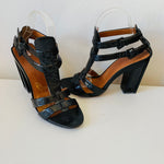 Modern Vintage Rabelle T-Strap Black Leather Sandals Size 37.5