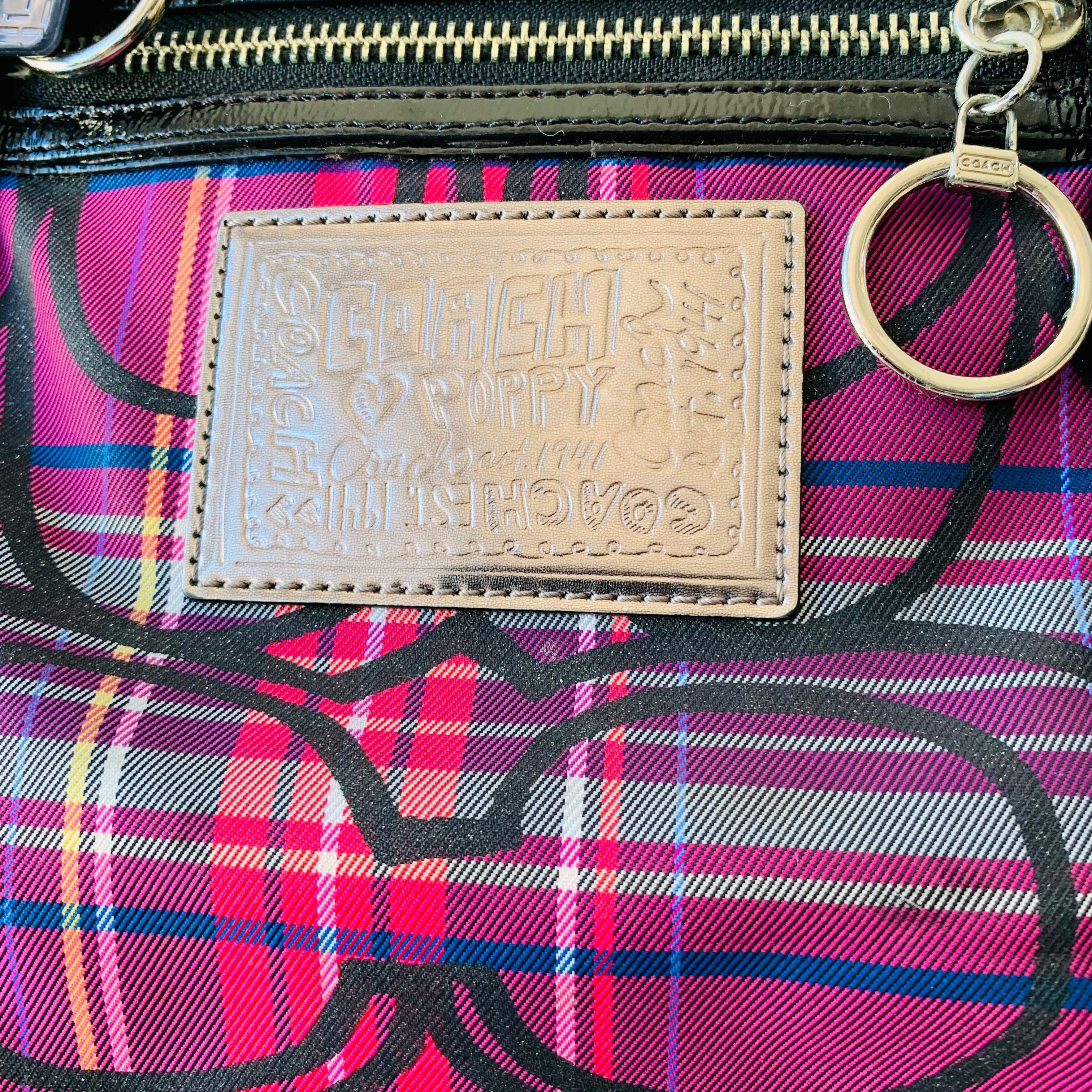 Coach Poppy Signature Tartan Plaid Glam Every Day Tote #14360