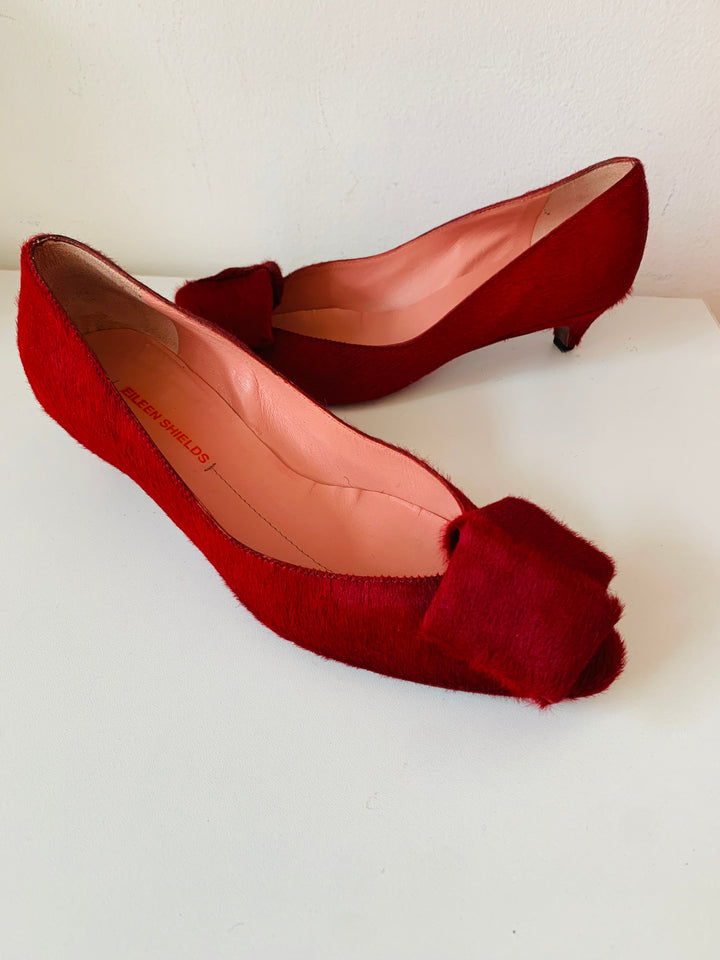 Eileen Sheilds Red Suede Kitten Heels Size 37.5