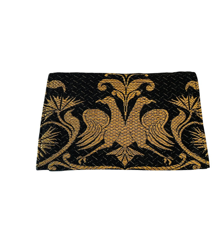Black & Metallic Gold Evening Clutch Hanbag