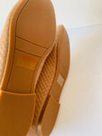 Nordstrom Tan Leather Quilted Ballet Flats Size 7.5W