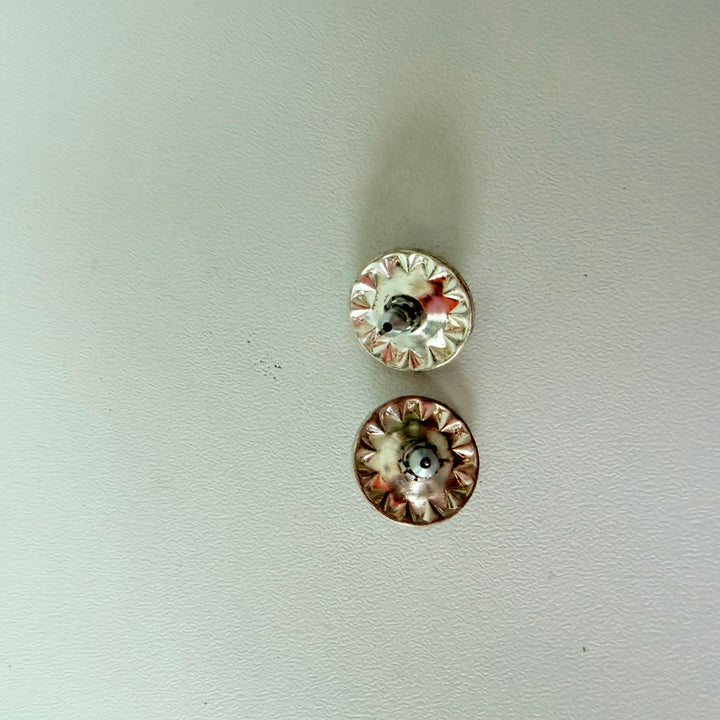 Purple Rhinestone Stud Pierced Earrings
