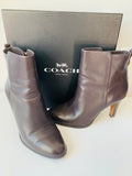 Coach Jemma Soft Calf Booties in Chestnut Size 9 Women’s