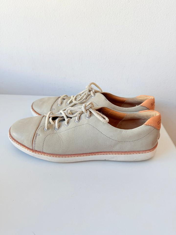 Sperry Top Sieder Gold Cup Cruz Leather Sneaker Size 10 an Light Grey