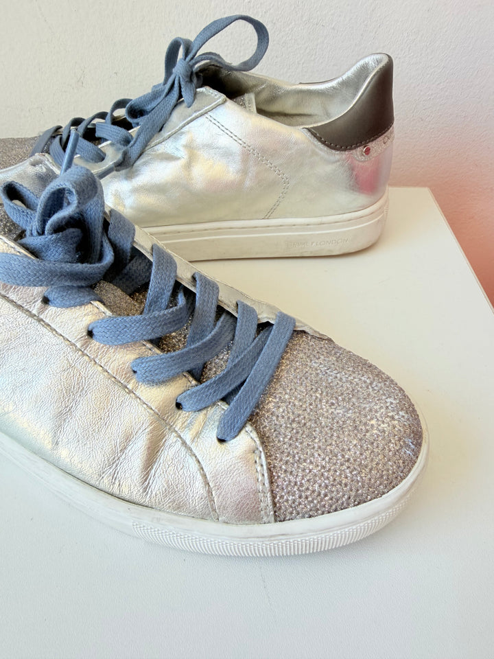 Crime London Silver Mettalic Sneakers Size 38