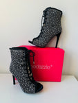 Shoedazzle Mackenzie Rhinestone Black Booties Size 7 NEW IN BOX