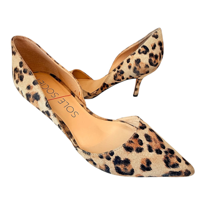 Sole Society Leopard Print D’ Orsay Kitten Heel Pumps Size 9