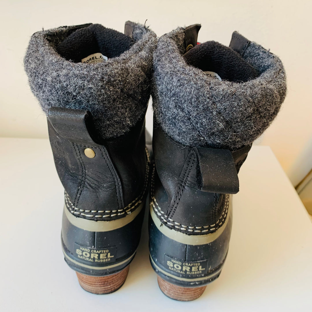 Sorel Women’s Slimpack II Lace Boots in Black Kettle Size 8.5