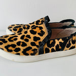 Kate Spade Lilly Ruffle Trim Leopard Print Cheetah Slip On Loafer Sneakers Size 6.5