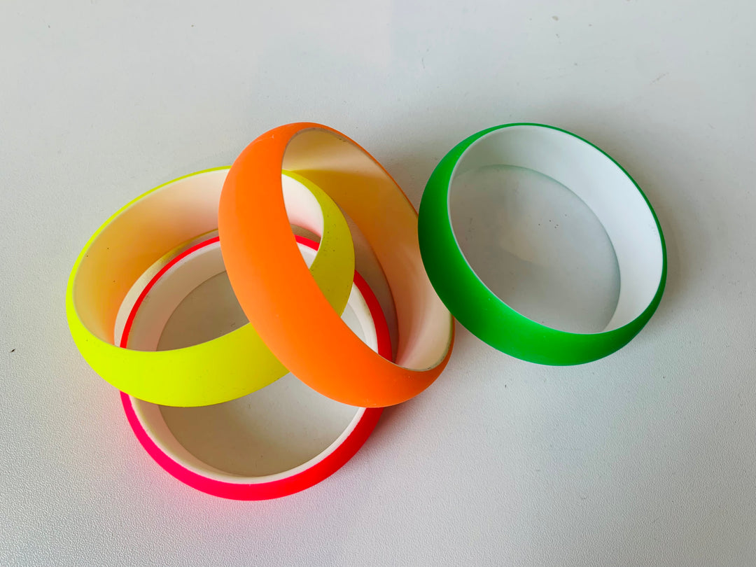 Neon Chunky Bangle Bracelet Set of Four