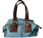 Coach Authentic Blue/Brown Leather SOHO Handbag C063-10036