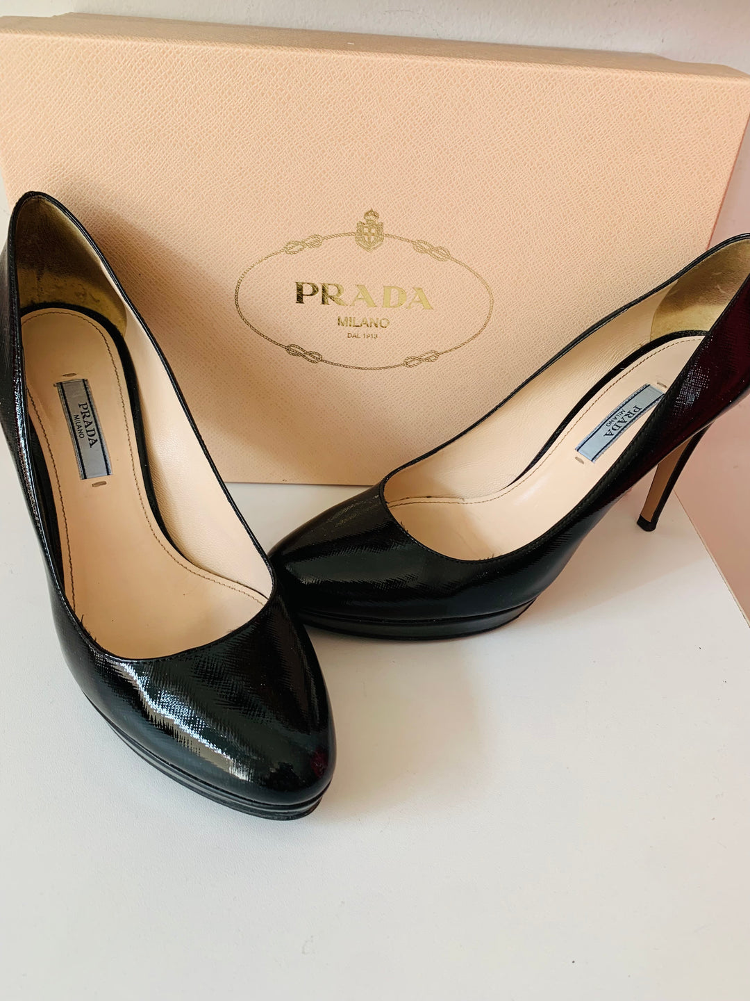 Prada Black Leather Pumps Size 38