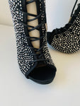 Shoedazzle Mackenzie Rhinestone Black Booties Size 7 NEW IN BOX