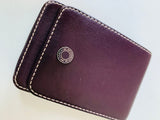 Coach Small Leather Credit Card/Business Card Wallet in Dark Eggplant