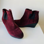 Naturalizer Laila Bordo Burgundy Suede Wedge Boot Size 10