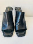 Frame Black Leather Wedge Slide/Mules Size 40