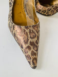 AK Anne Klein Leather Leopard Print Slingback Pumps Size 8.5