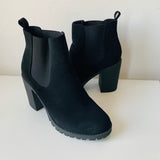 Soda Glove Ankle Boots with Lug Sole Elastic Gore Heeled Boots Size 10 New