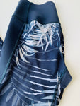 Gap Sculpt Compression Cropped Blue Leaf Leggings Size Small