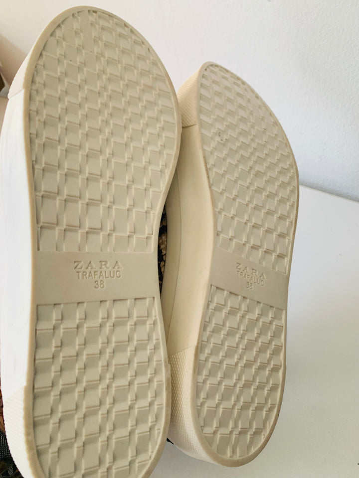 Zara Snakeskin Slip On Sneakers Size 38