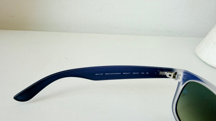 Ray Ban New Wayfarer Rb 2132 55018 Blue Sunglasses New