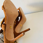 Veronica Beard Amber Hazelwood Suede Stud Embellished Heeled Sandals Size 10