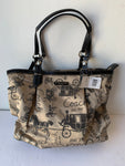 Coach Khaki Black Classic Carriage Handbag
