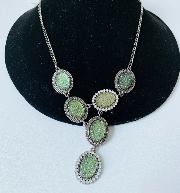 Green Crystal Statement Necklace