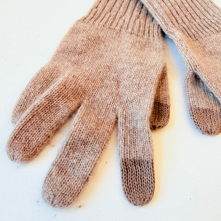 Nordstrom Cashmere / Recycled Cashmere Gloves in Oatmeal & Brown