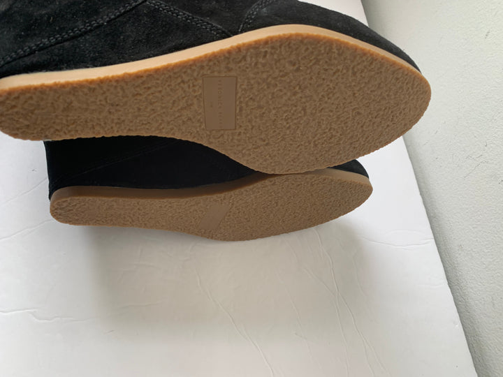 Veronica Beard Black Elissa Suede Wedge Sneaker Bootie Size 10