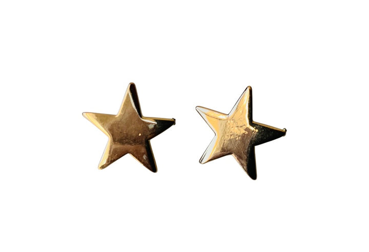 Gold Tone Star Pierced Earrings