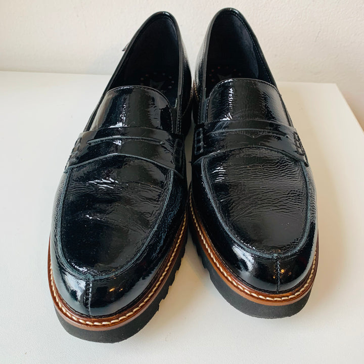 Mephisto Black Patent Leather Slip On Shoes Size 9.5